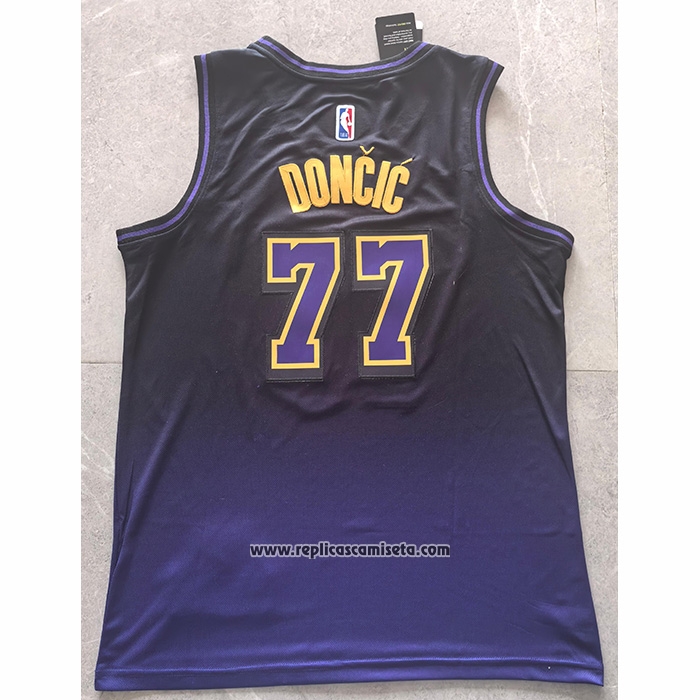 Camiseta Los Angeles Lakers Luka Doncic #77 Ciudad 2024-25 Violeta